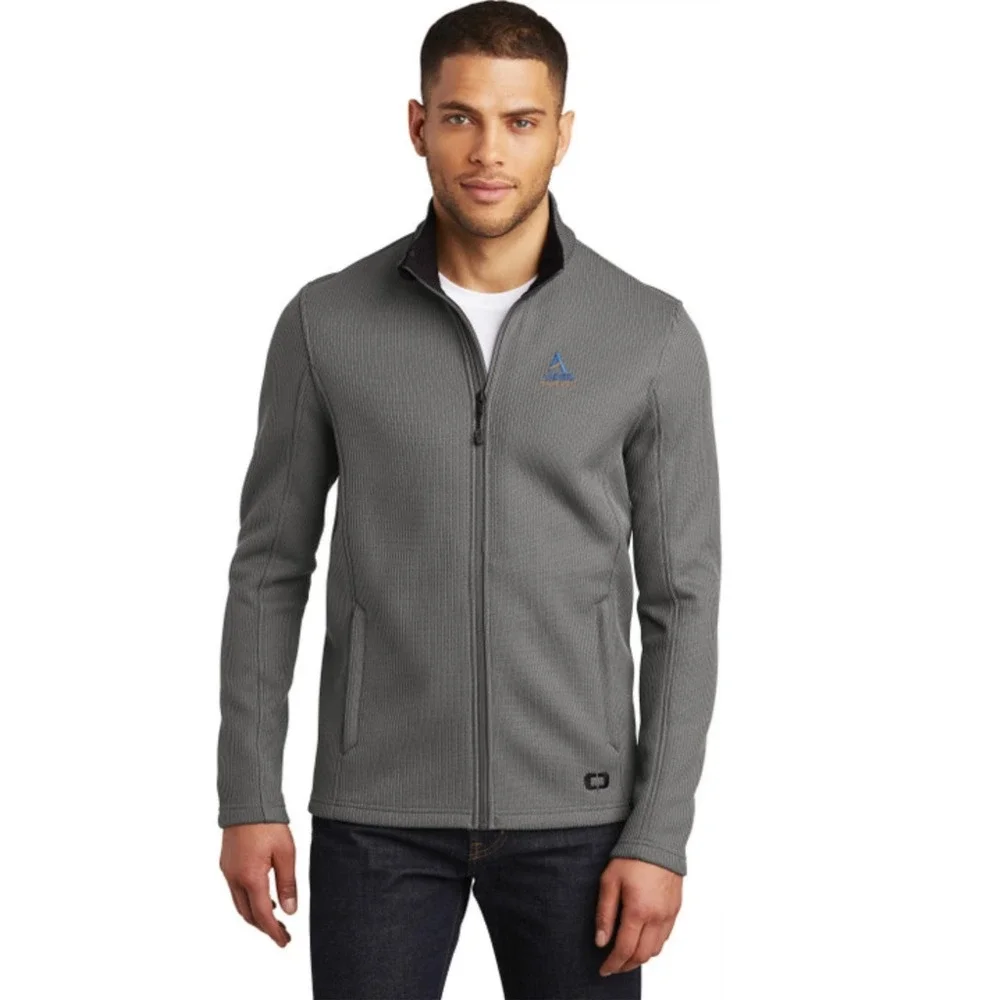 OGIO Grit Jacket Men‎ Fleece Performance Utility Cadet Collar Gray Full Zip XLT